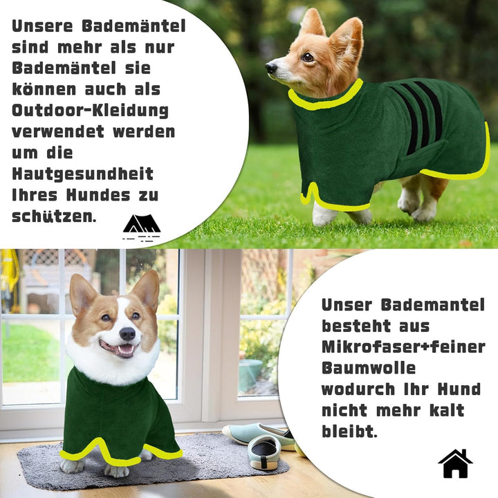 Hundebademantel, Bademantel Hund aus Mikrofaser, Extra Saugfähig und Schnelltrocknend, Hunde Bademan