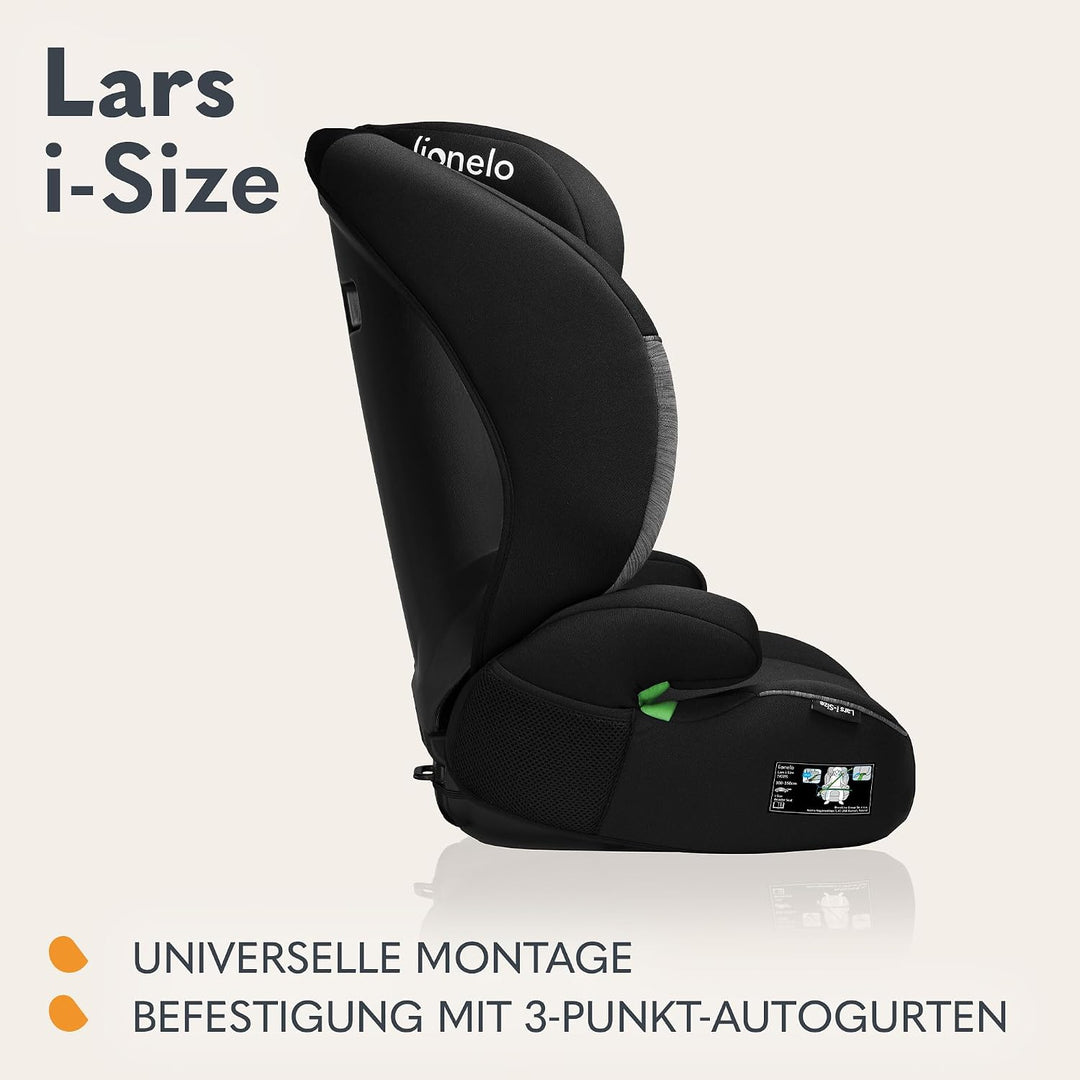 LIONELO LARS i-Size Kinderautositz 100–150 cm, Gruppe 2 3, Seitenschutz 10 Grad, Kopfstützenverstell