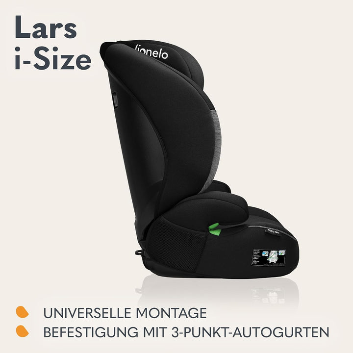 LIONELO LARS i-Size Kinderautositz 100–150 cm, Gruppe 2 3, Seitenschutz 10 Grad, Kopfstützenverstell