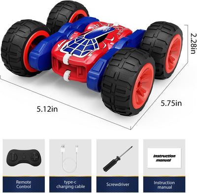 Tecnock 2024 Ferngesteuertes Auto mit 2.4 Ghz Fernbedienung 360°Flip Stunts Rc Auto Monstertruck mit