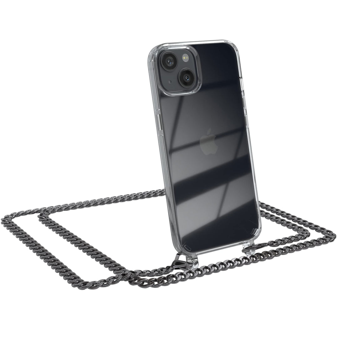 EAZY CASE Handykette kompatibel mit iPhone 13 Handyhülle mit Metall Umhängeband und Ersatz Kordel sc