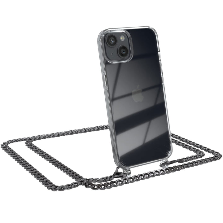 EAZY CASE Handykette kompatibel mit iPhone 13 Handyhülle mit Metall Umhängeband und Ersatz Kordel sc
