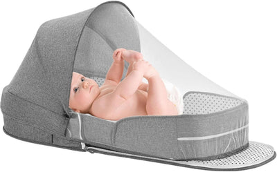 Upgrade Travel Bassinet, Foldable Bassinet, with Mouito Net and Awning, Portable Bassinets, Bed Bass