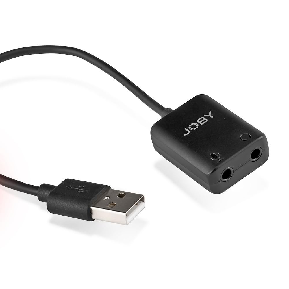 JOBY Wavo USB-Adapter, USB-Adapter für Wavo Mikrofon, Kompatibel with PCs, Laptops, Macs, tragbares
