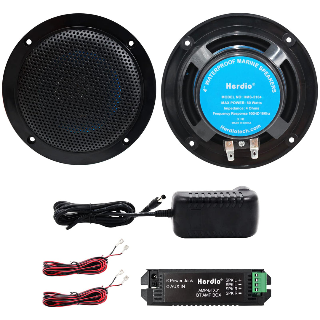Herdio 4 Zoll Deckenlautsprecher, wasserdichte Einbaulautsprecher, Bündige Montage Sound,kompatibel