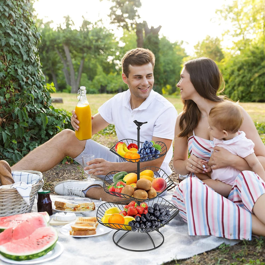 3 Stöckig Metall Obstkorb, Servierkorb Obstschale, Gemüse Etagere, Snack Bonbon Platte Obstteller fo