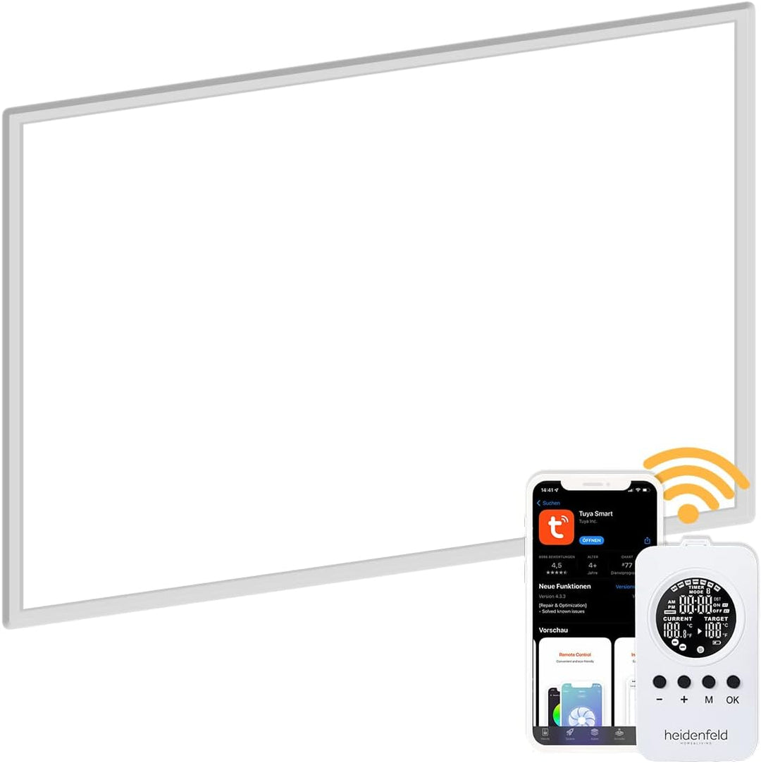 Heidenfeld Infrarotheizung HF-HP110 | 𝟭𝟬 𝐉𝐀𝐇𝐑𝐄 𝐆𝐀𝐑𝐀𝐍𝐓𝐈𝐄 - App Steuerung - 800 Watt - 12-19 m² - Infr
