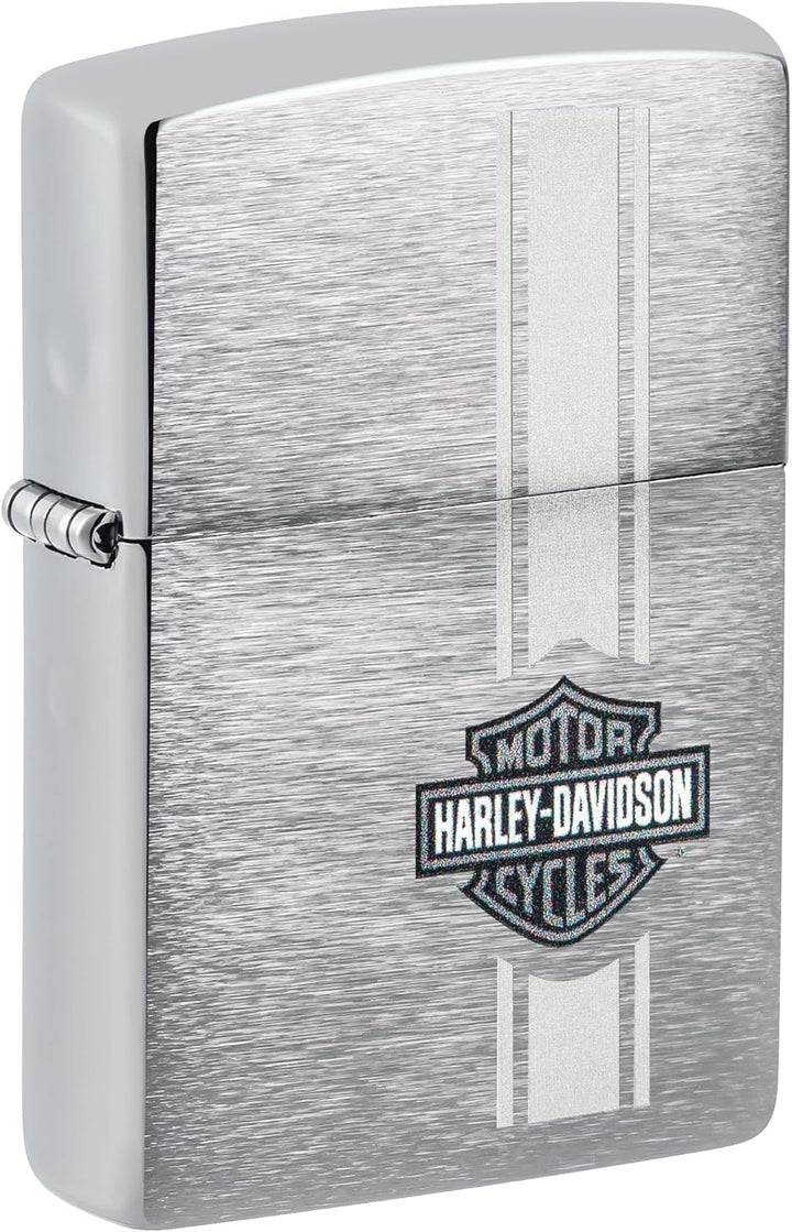 Zippo Harley-Davidson Bar and Shield Taschenfeuerzeug, gebürstetes Chrom