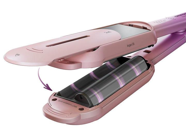 GRUNDIG HS 8331 BotanikaTwist 2in1 Hair Styler, rotierende Platten für Glätten und Stylen, schnelle