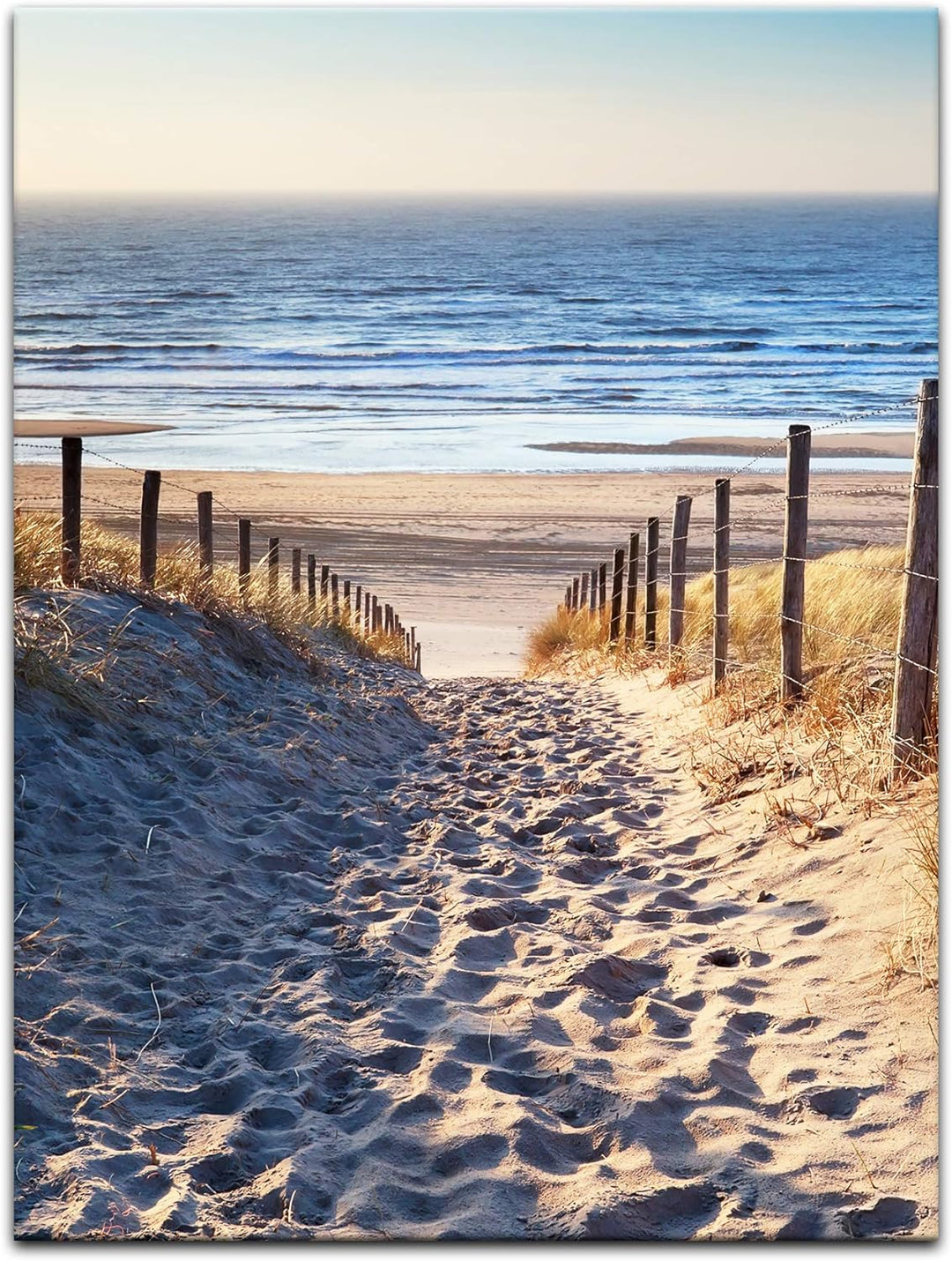 Bilderdepot24 Bild auf Leinwand | Schöner Weg zum Strand H-III in 50x60 cm als Wandbild | Wand-deko
