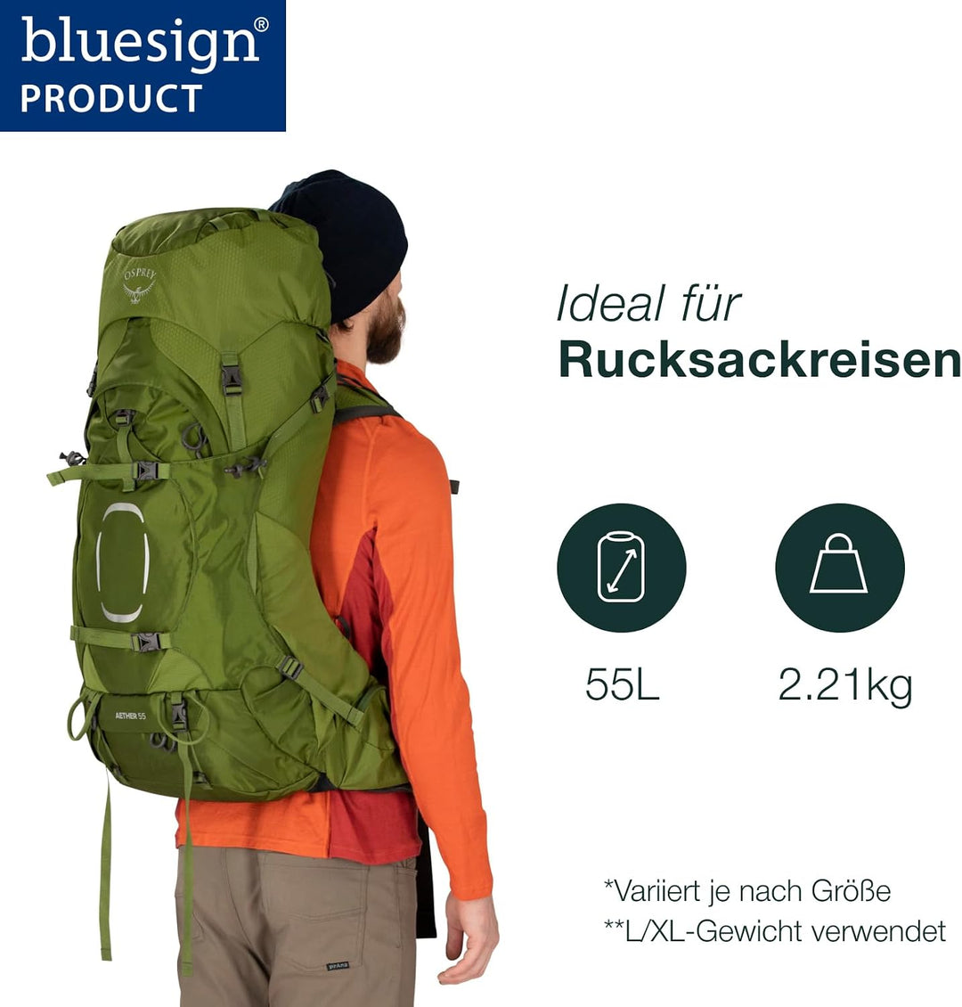 Osprey Aether Herren-Trekkingrucksack, 55L Small/Medium, Acorn Red Acorn Red 55L - S/M, Acorn Red 55