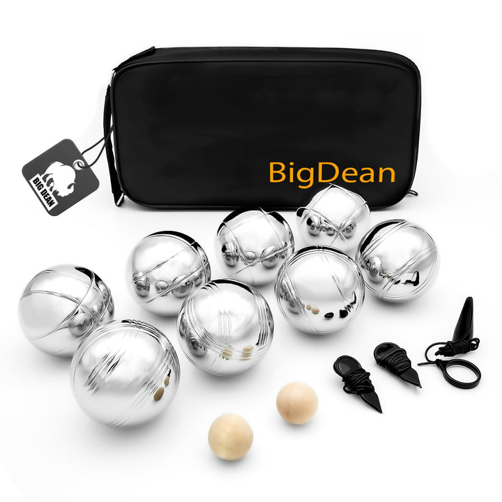 BigDean Boule Set mit 8 verchromten Boule Kugeln