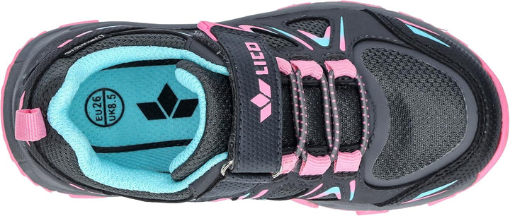 Lico Unisex Kinder Allen Vs Cross-Laufschuh 25 EU Anthrazit Pink Türkis, 25 EU Anthrazit Pink T&#xFC