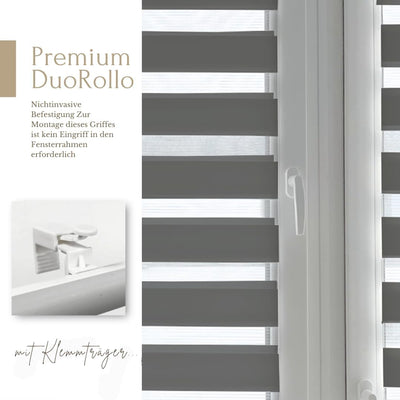 Home-Vision® DuoRollo Klemmfix, Doppelrollo ohne Bohren mit Klämmträgern, Rollos für Fenster und Tür