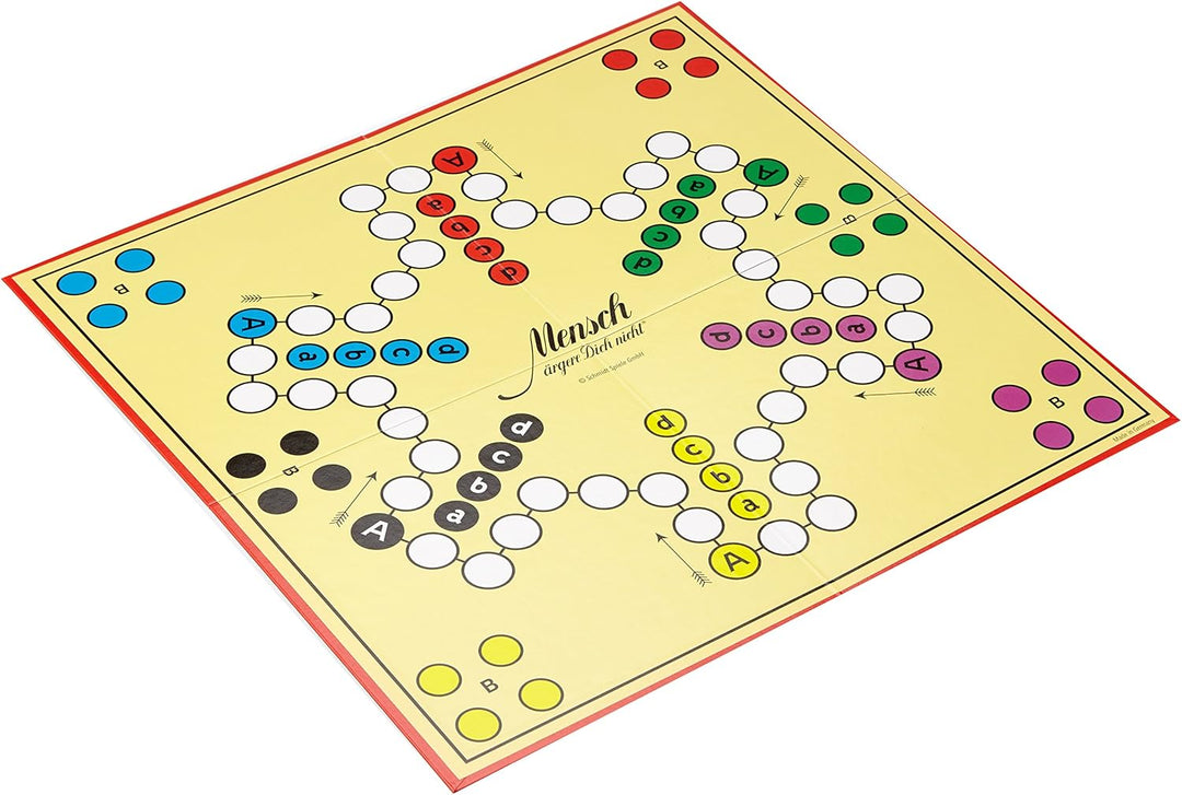 Schmidt Spiele 49330 Classic Line, Mensch ärgere Dich Nicht, mit extra grossen Spielfiguren aus Holz