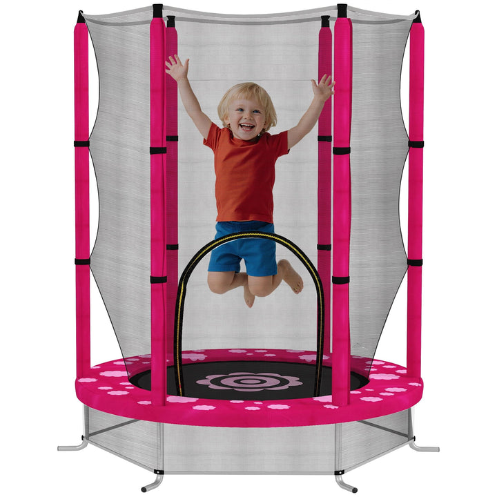 AIYAPLAY 4.6ft Kinder Trampolin mit Sicherheit Gehäuse Netz, Freizeit Kleinkind Trampolin für Indoor