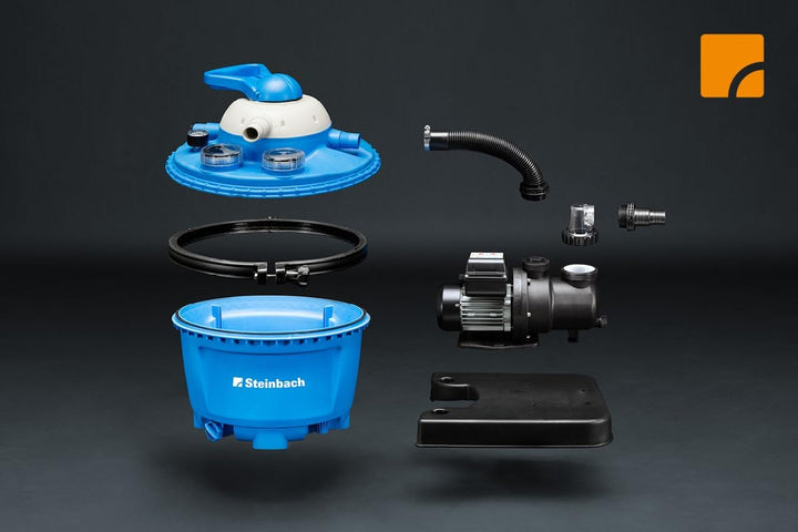 Steinbach Filteranlage Comfort 50 – 040200 – Selbstsaugende Pumpe für Pools mit bis zu 33.000 l – Mi