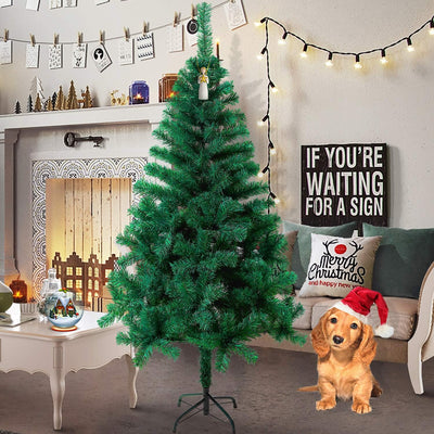 LARS360 150cm Künstlicher Weihnachtsbaum, Christbaum Tannenbaum mit Metallständer, Christbaum PVC We