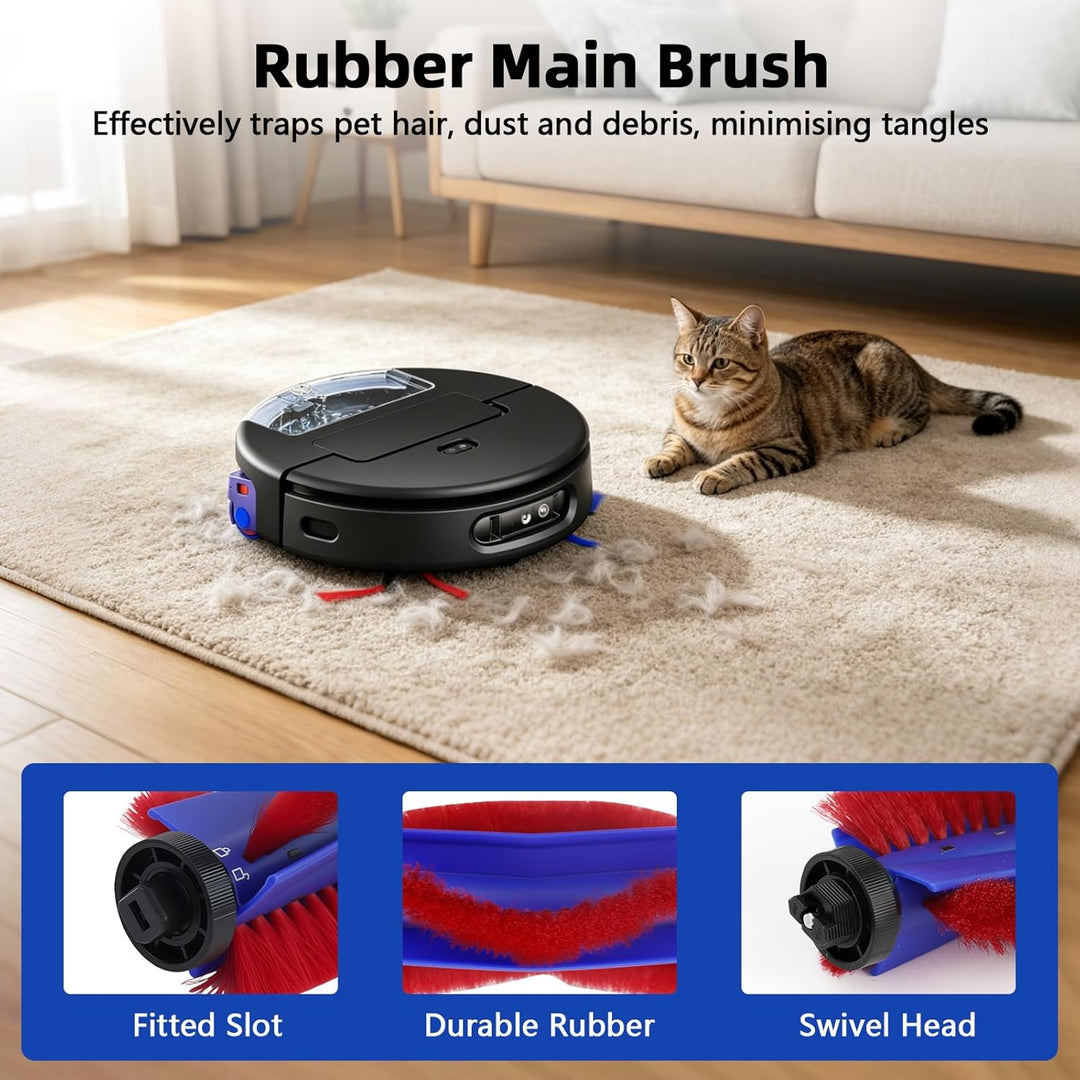 18 Stück Ersatzteile für Dyson Spot+ Scrub AI Roboter-Staubsauger, 2 Hauptbürsten, 2 Rollmopp, 8 Sei