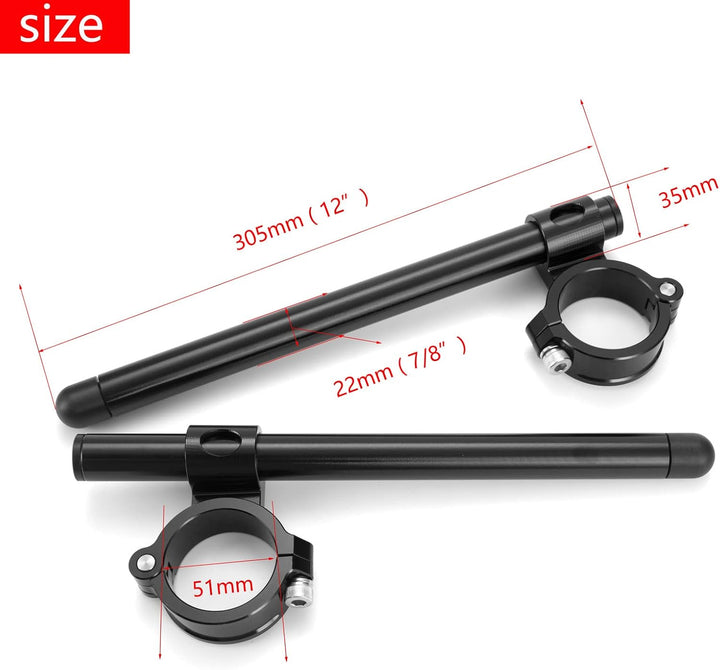 Fullibars Ø 51mm stummellenker für RC390 GT250R gabel Ø 51mm cafe racer custom mit neigung 5 °mit Le