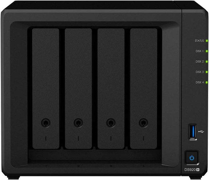 Synology 252214 DS920+ 24TB 4 Bay Desktop NAS System, installiert mit 4 x 6TB Seagate IronWolf Festp