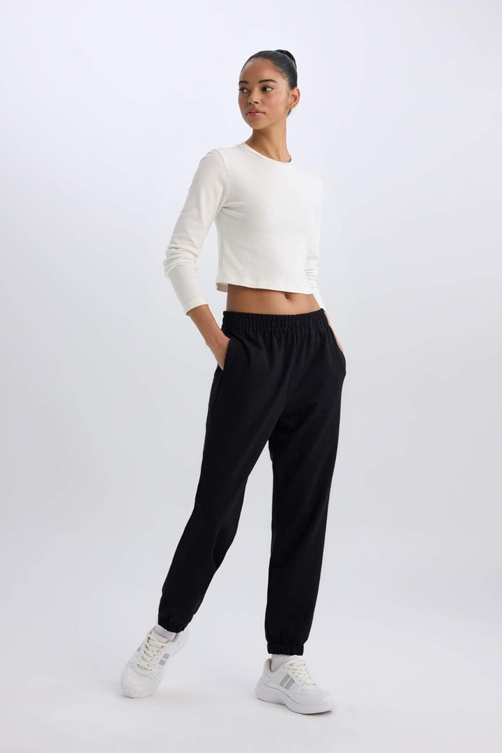 DeFacto Damen Cargohose - Hosen für Damen mit Taschen Wide Leg Pants Women S Schwarz, S Schwarz