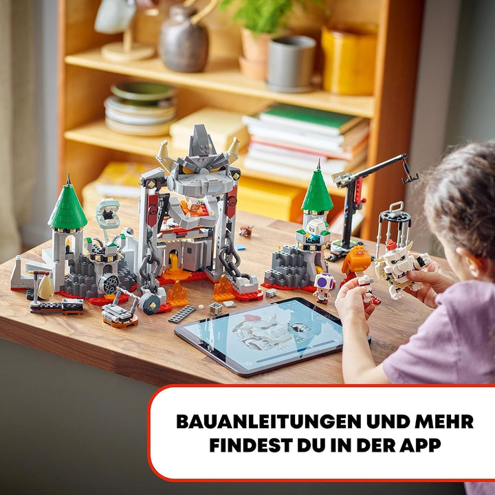LEGO 71423 Super Mario Knochen-Bowsers Festungsschlacht – Erweiterungsset, Spielzeug mit 5 Charakter