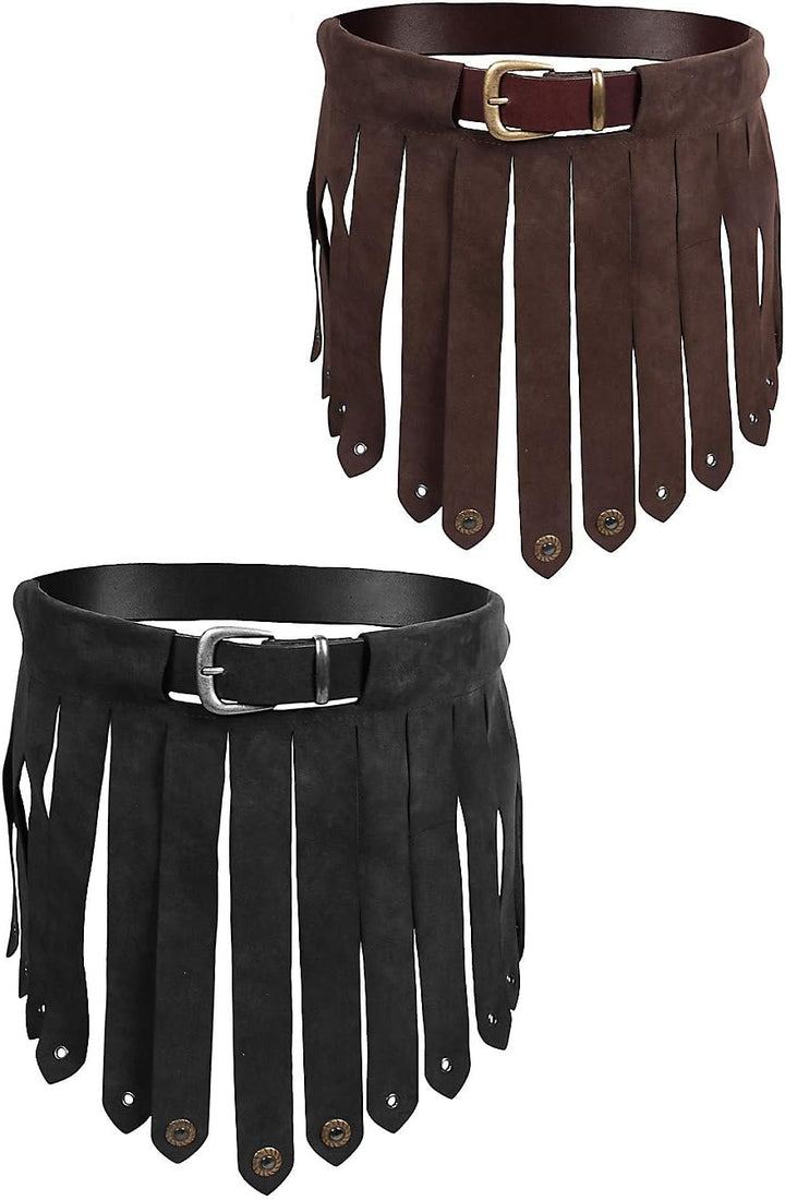 Andracor - Leder Lendenschurz Gladiator - Braunes Echtleder für Legionäre, Antike, Sparta & LARP, Br