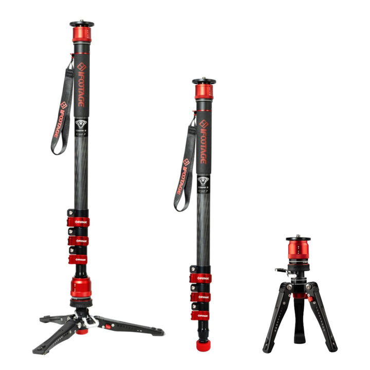 IFOOTAGE Cobra 3 Einbeinstativ C180F-P mit Füssen, Padal-Verriegelung, Metallschnalle, Mini-Stativ,