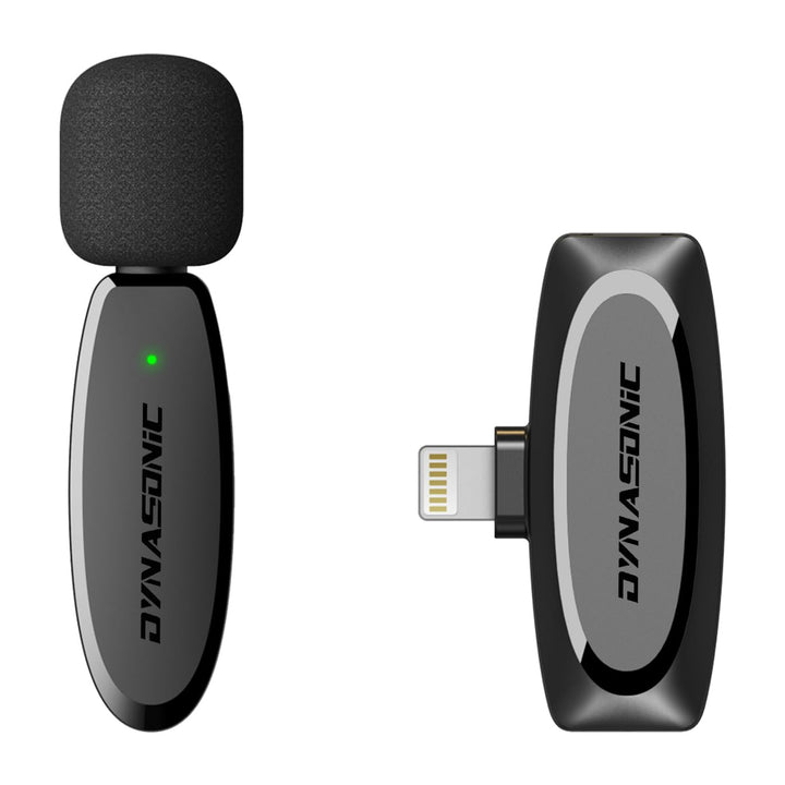 DYNASONIC DM-Pro 01 (2. Generation) Professionelles kabelloses Mikrofon für iPhone, Lavalier-Mikrofo