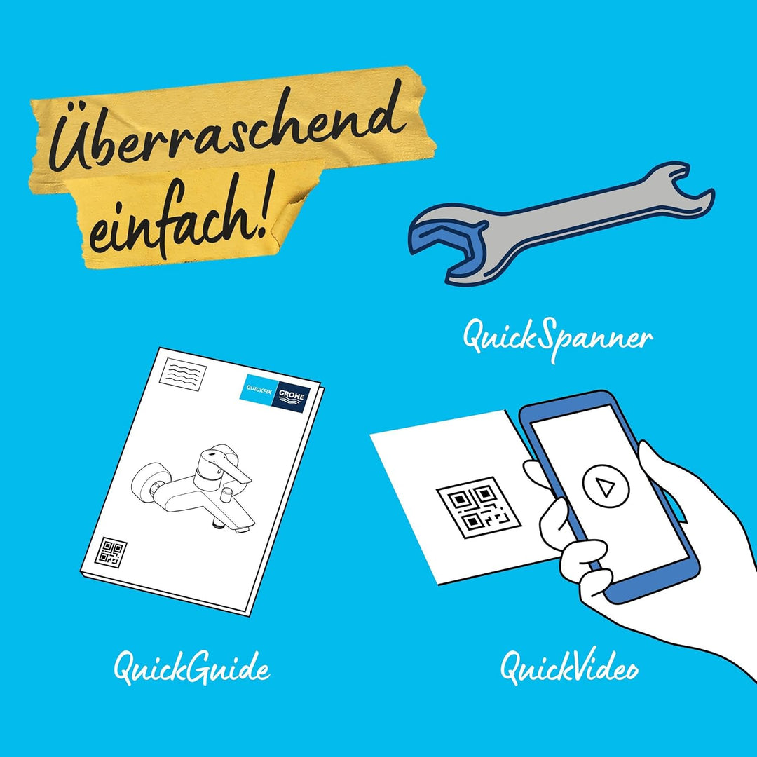 GROHE Start - Einhand-Wannenarmatur (DN 15, Wandmontage, langlebige Oberfläche), chrom, 24206002 Wan