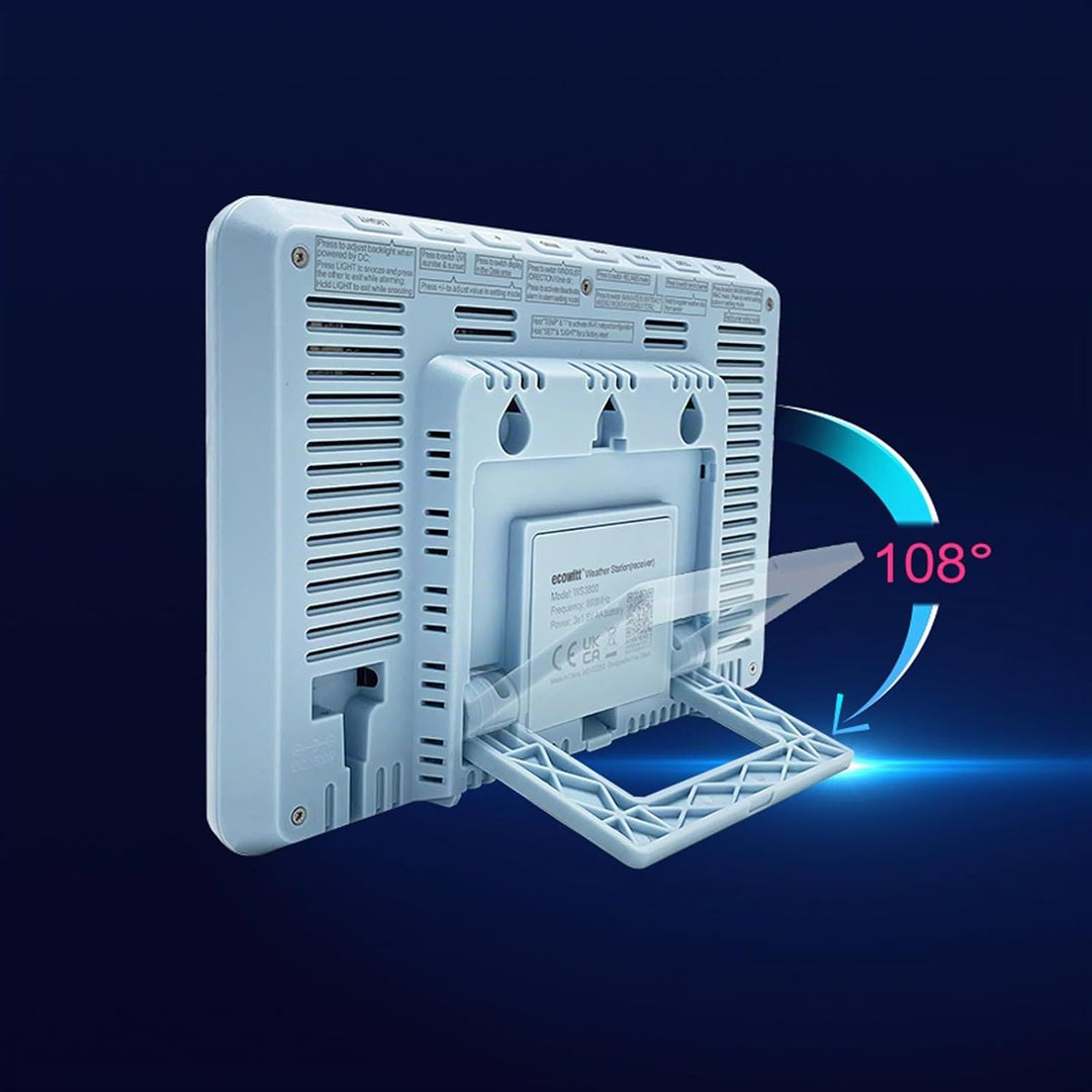 ECOWITT Konsole WS3820_C für Wetterstationen, 7,5 Zoll drahtloses Farb-LCD-Display für Zuhause, Eing