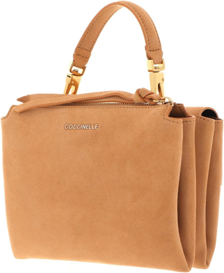 Coccinelle Arlettis Suede Handbag Apricot