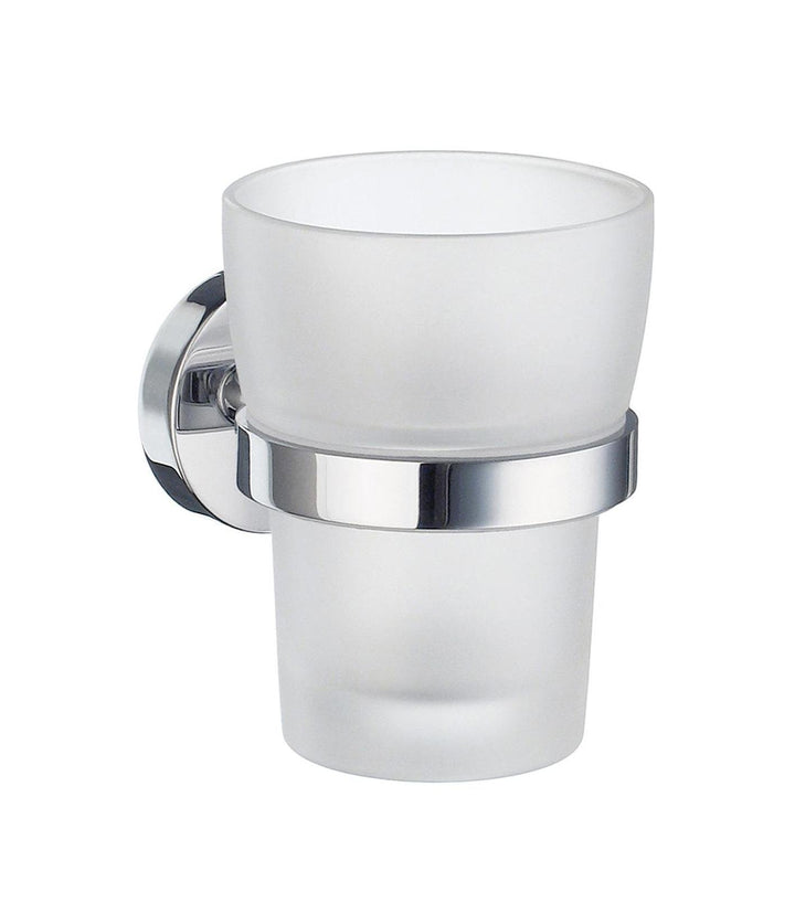Smedbo Home Holder mit Glas Becher Porzellan poliert Chrom