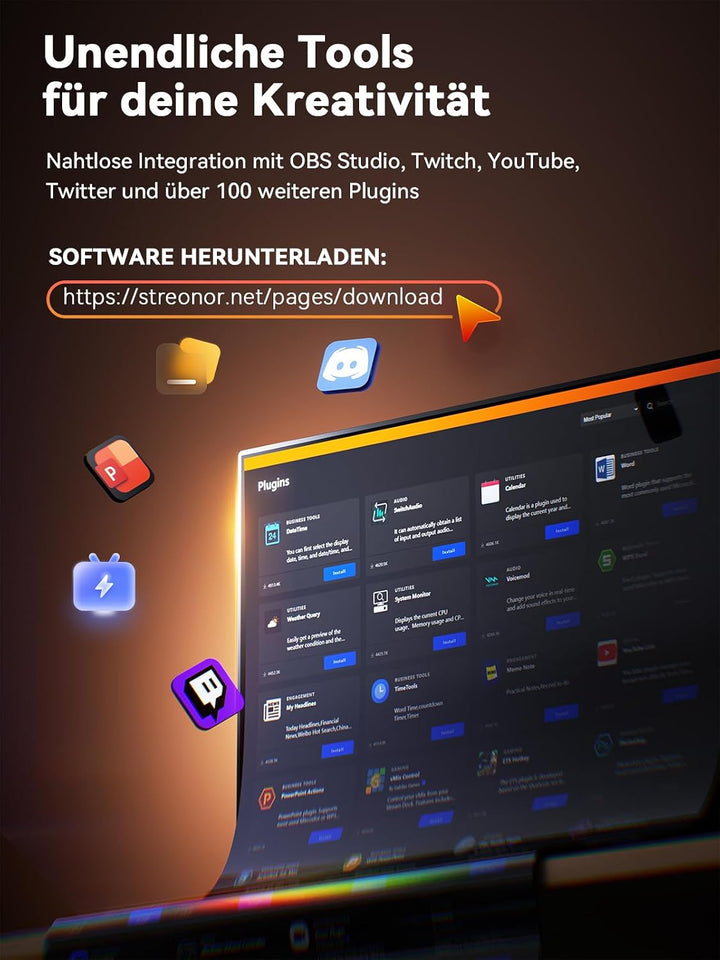 Streonor Stream Controller Mini S6 mit Tasten Drehreglern und Szenentasten | Stream Control Deck für