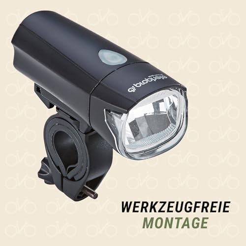 Prophete LED-Scheinwerfer Fahrradlicht 30 Lux, Umschaltbar auf 15 Lux, LED-Frontlicht mit Batteriein