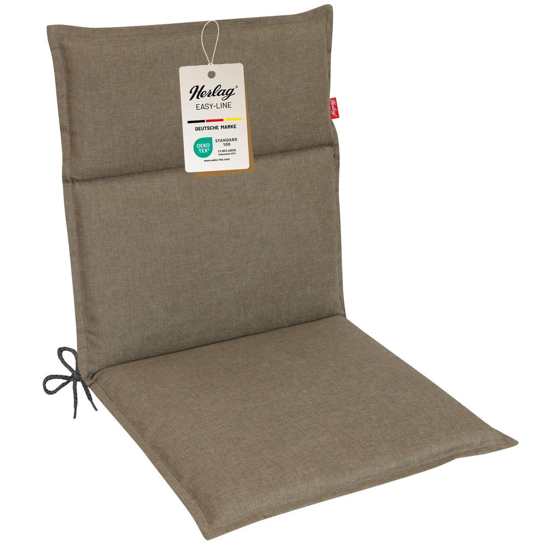 Herlag Gartenstuhlauflage Bea für Niederlehner 100x50x4,5cm Taupe 1 Stück Niederlehner (100x50x4,5cm