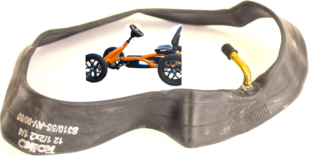 Rolko Reifen mit Schlauch 12.5 Zoll, schwarz, Slick-Profil, kompatibel mit GoKart Berg Buddy
