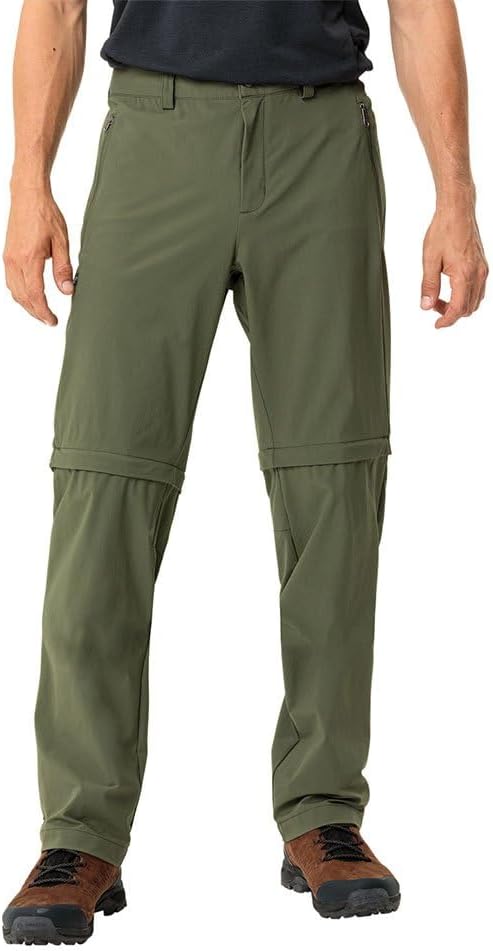 VAUDE Men's Stretch T-Zip Pants II, Hiking Pants Cedar Wood 46-Short, Cedar Wood 46-Short