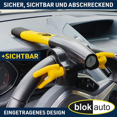 BLOKAUTO 9595 Lenkradschloss Lenkradkralle Lenkradsperre Diebstahlsicherung Lenkrad Auto, Gelb