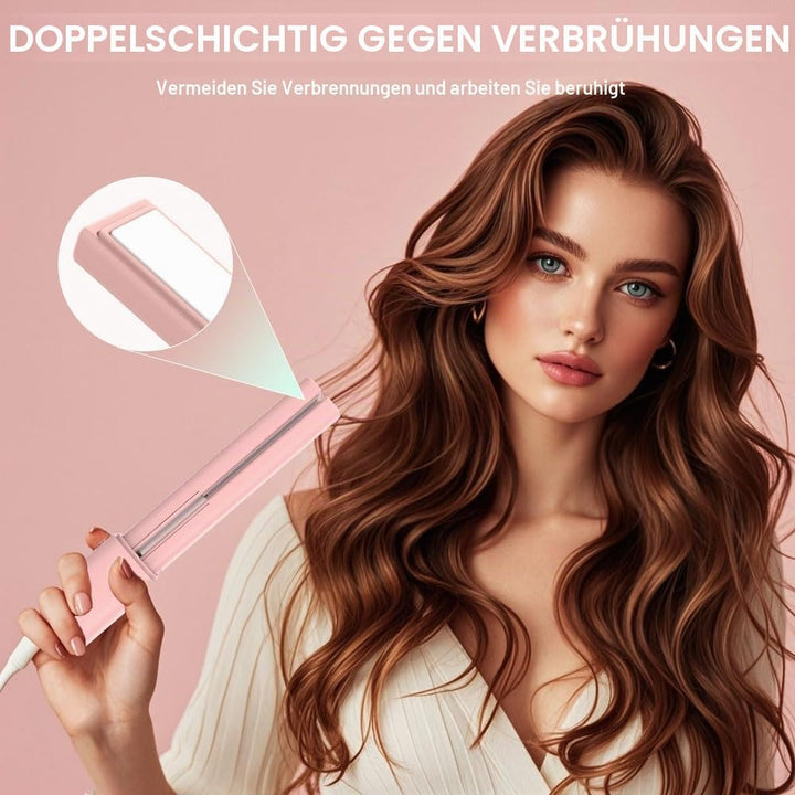 Bewegen USB Klein Haarglätter Rose, Tragbares Mini Glätteisen, Dual Use Reise Glätteisen Locken und