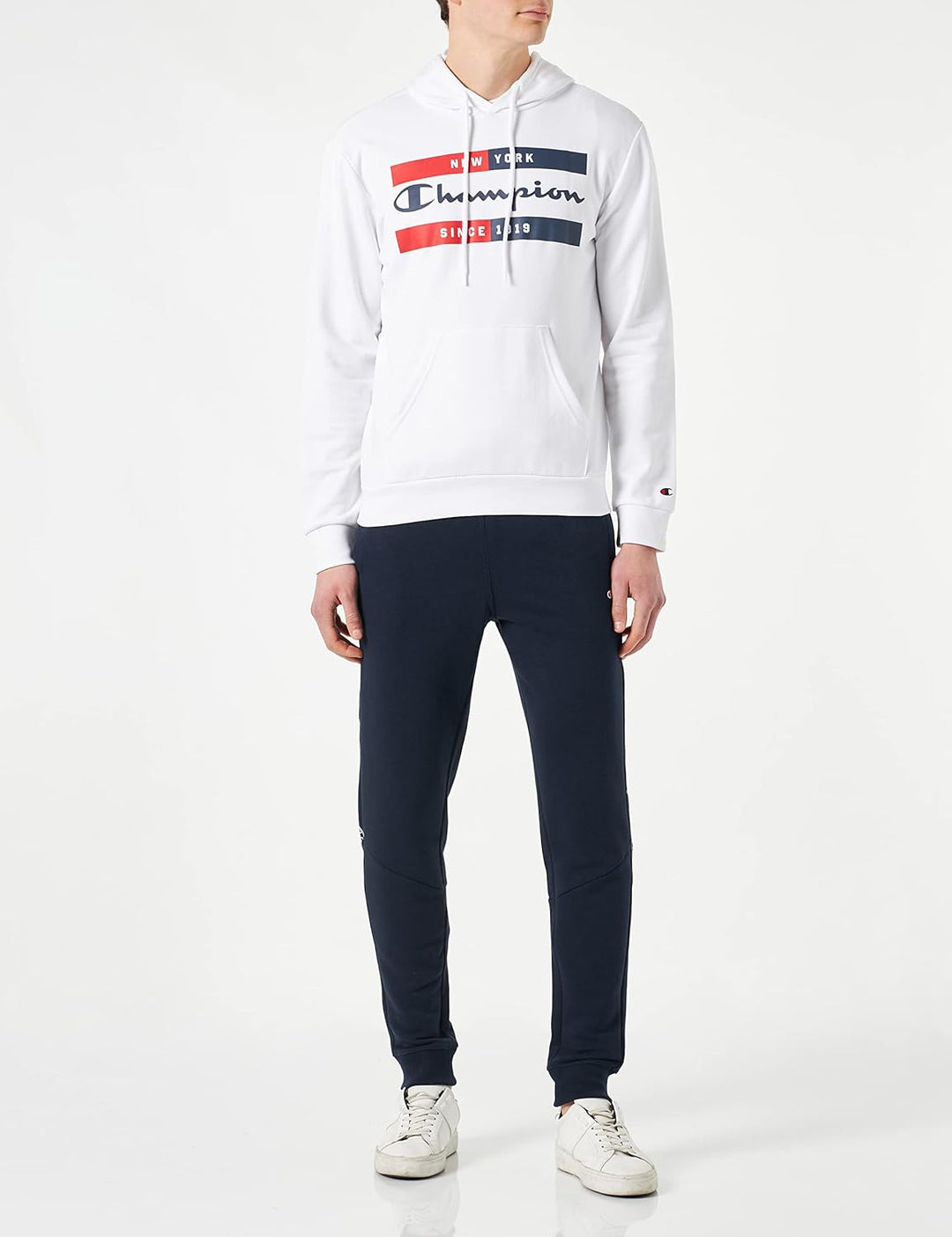 Champion Herren Legacy Graphic Shop Authentic Powerblend Terry Box Logo Kapuzenpullover M Weiss, M W