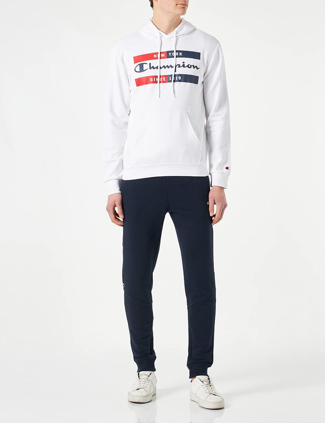 Champion Herren Legacy Graphic Shop Authentic Powerblend Terry Box Logo Kapuzenpullover S Weiss, S W