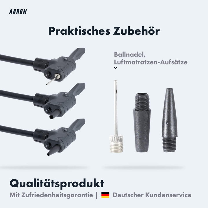 AARON AIR Fahrrad Standpumpe mit Manometer für alle Ventile, Hochdruck Fahrradpumpe Rennrad, Luftpum