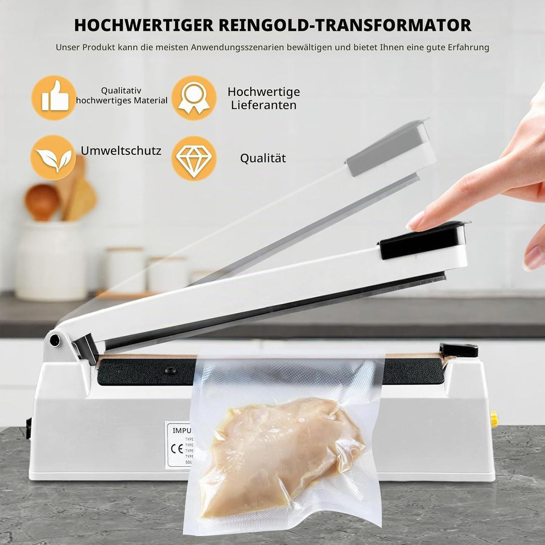 Heisssiegelgerät Folienschweissgerät 300mm, Folienschweissgerät, Impulse Heat Bag Sealer, Bag Sealer