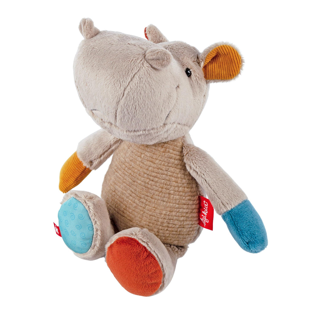 sigikid 43229 Patchwork Stofftier, Mehrfarbig/Nilpferd, Mehrfarbig/Nilpferd