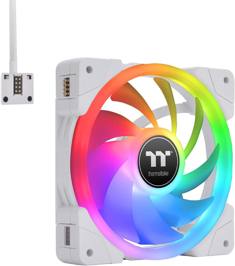 Thermaltake SWAFAN EX12 RGB White | PC Cooling Fan | TT Premium Edition | 3 Pack Daisy-Chain-Modell