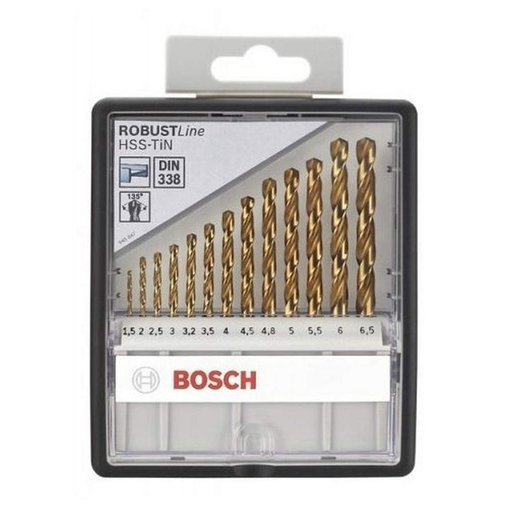 Bosch Professional 13tlg. Metallbohrer-Set HSS-TiN Robust Line Durchmesser: 1.5 - 6.5, Durchmesser: