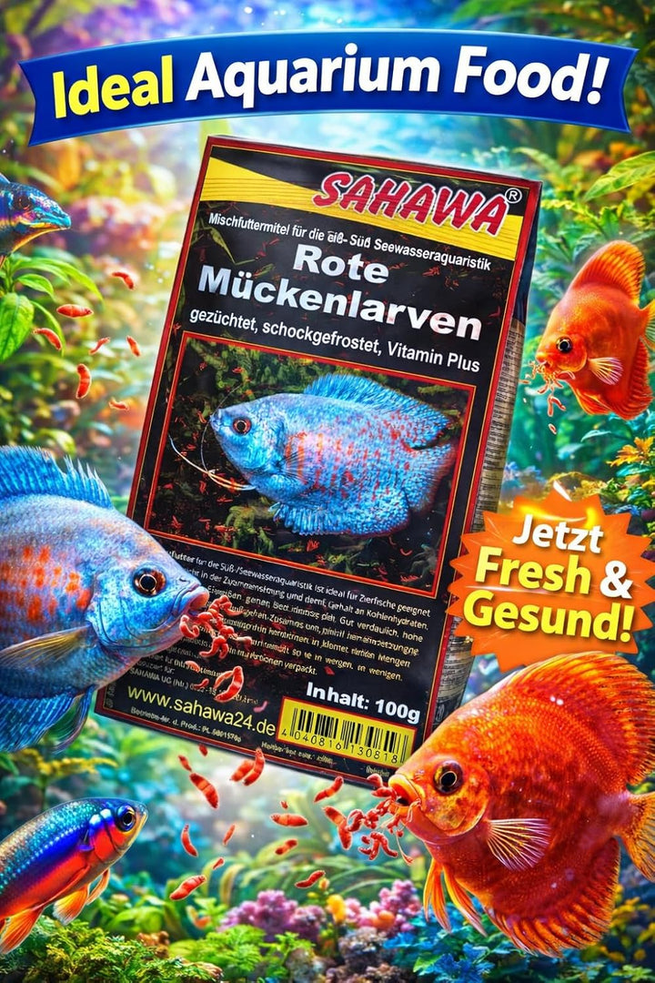 Frostfutter Rote Mückenlarven klein 10x 100g Blistert Fischfutter
