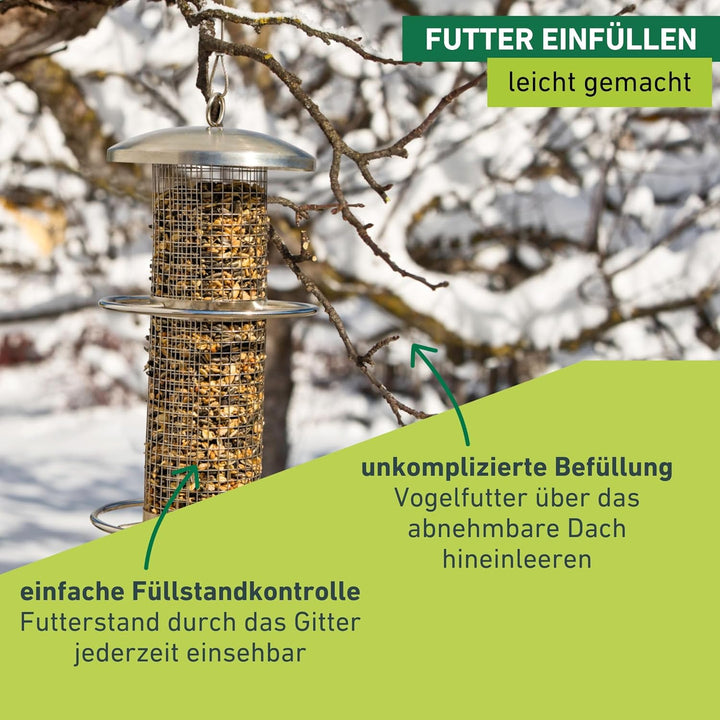 Windhager Vogelfuttersilo Pick-Up, Vogelhaus, Futterhaus für Vögel, Vogelhäuschen, Vogelfutterstatio
